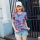 Women Print Short Sleeve Loose Casual Top/T-shirt